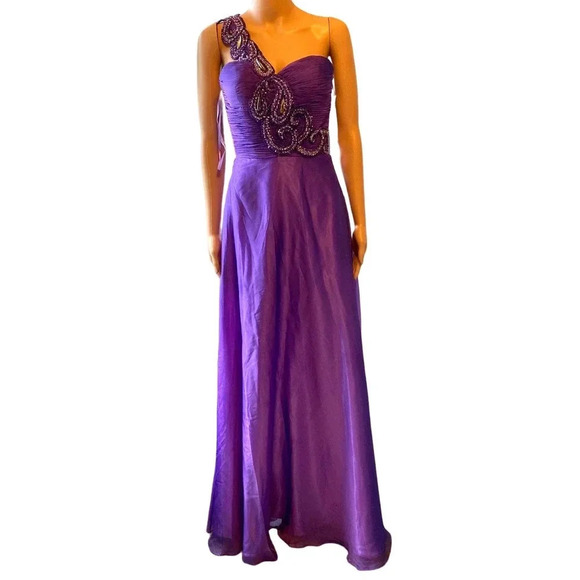 NWT Dollar Purple Evening Wear Prom Special Occasions HOCO Party MaxiDress  XS - Picture 1 of 10
